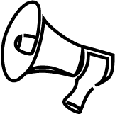 Image of a hand-drawn megaphone indicating marketing services