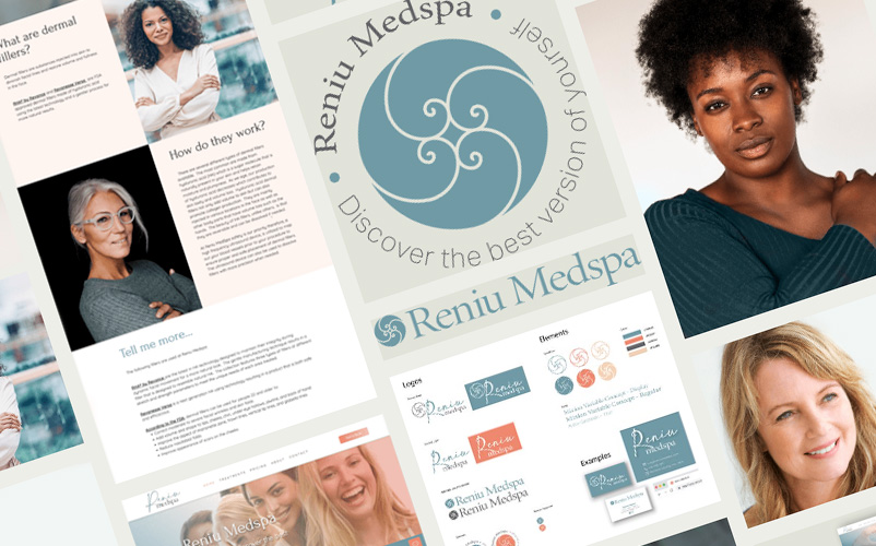 Compilation of branding images from created for Reniu Medspa